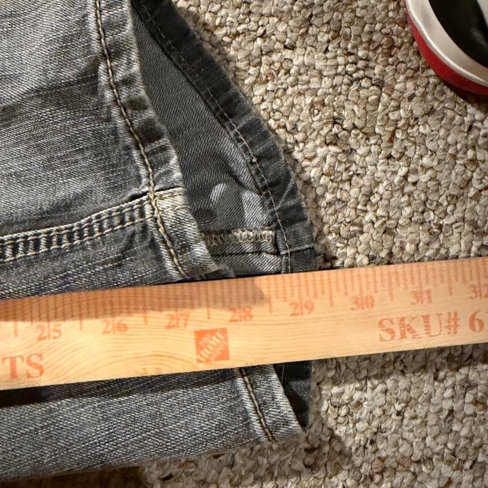 Y2K Axel Jeans Grey Stone Wash Baggy Bootcut Jeans Size 36x30 Skater Denim - Picture 6 of 7